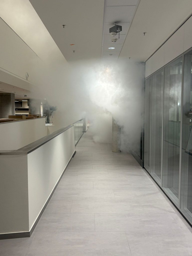 Billd 2 von Heißrauchversuch in Atrium